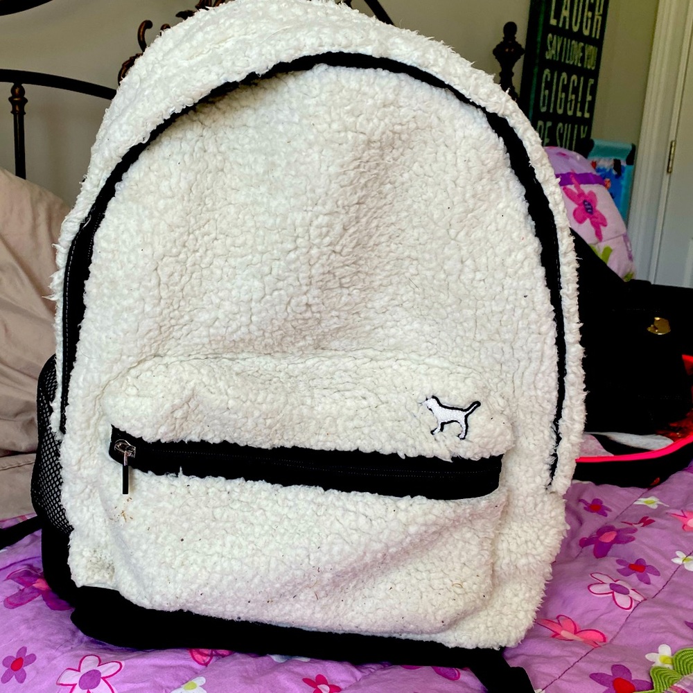 RARE..NWOT…Victoria’s Secret Pink campus backpack Sherpa limited edition